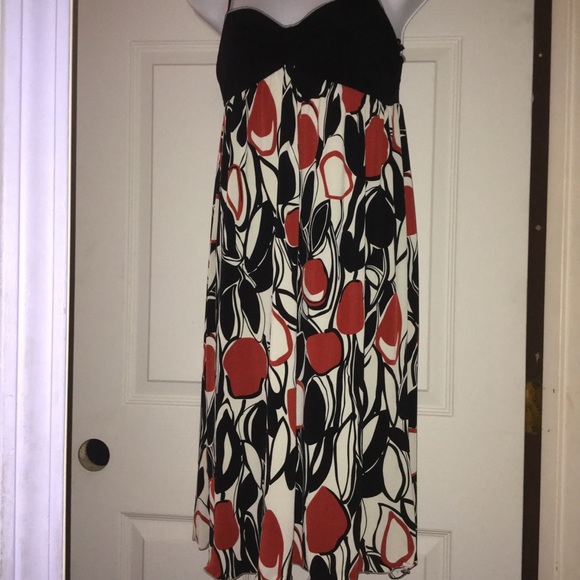 Max Studio Dress Red Black White Print SZ Small - Picture 2 of 6